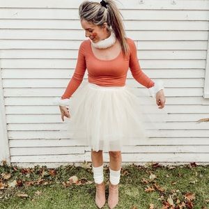 Ivory tulle skirt - above knee